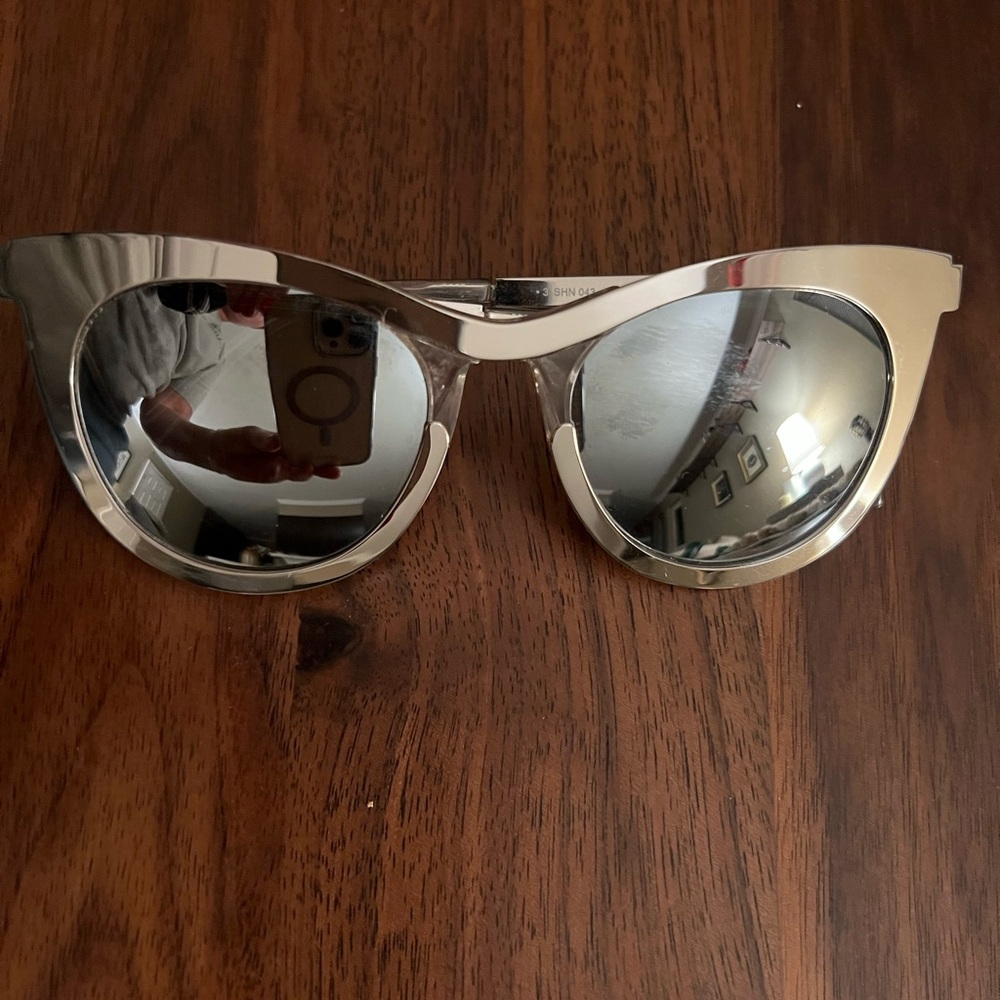 Carolina Herrera  Silver Cat-Eye Sunglasses- new and never worn